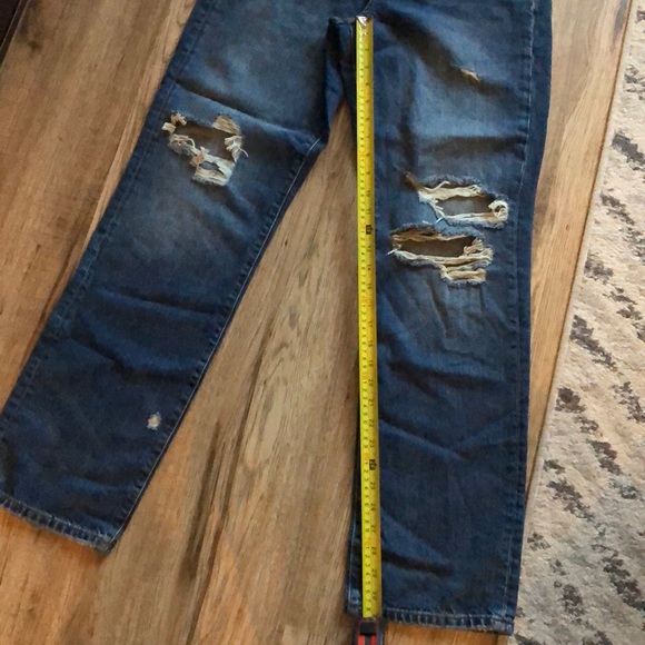 NEW!! Zara High Waisted Ripped Straight Leg Jeans - Picture 14 of 16